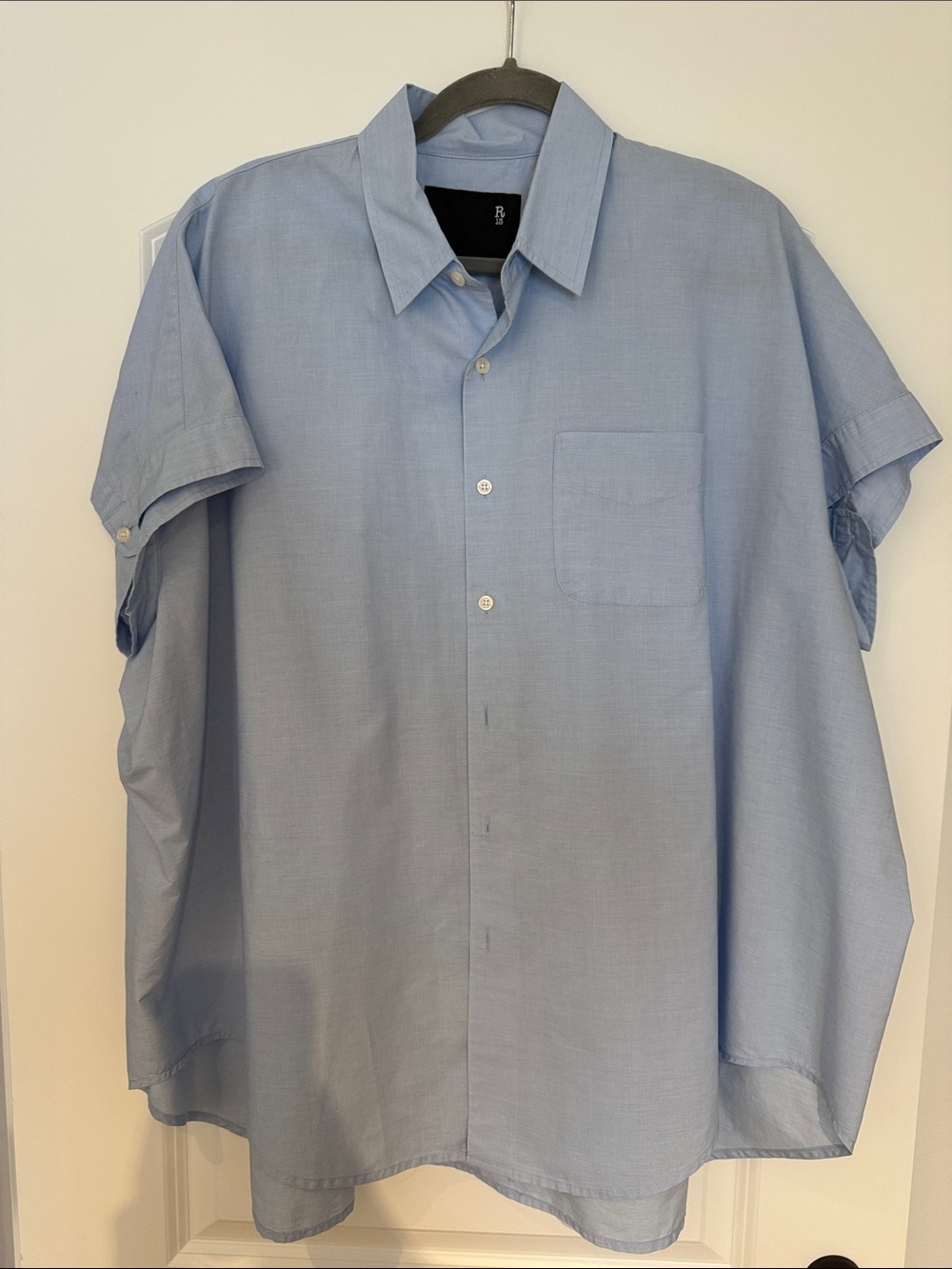 R13 Oversized Classic Light Blue Short-Sleeve Shirt